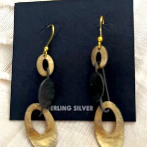 Gold and gunmetal earrings